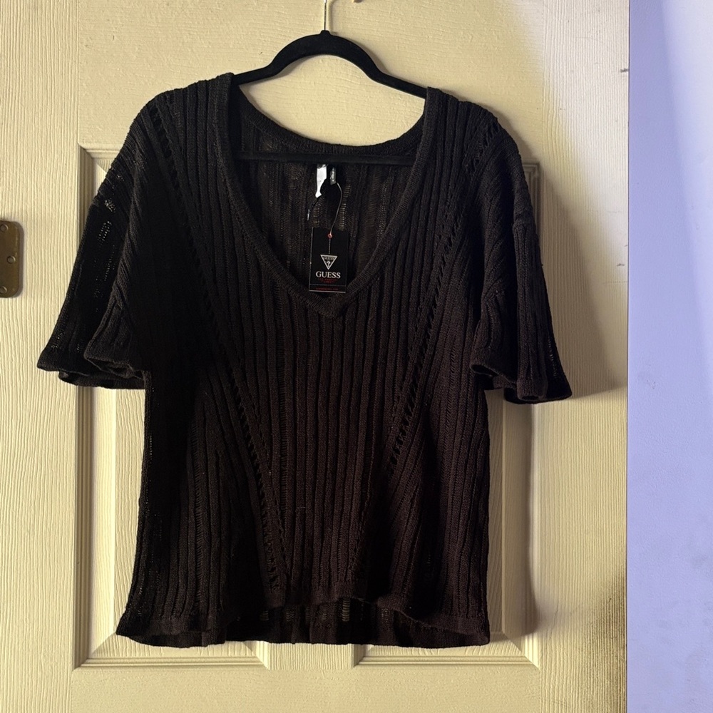 Marciano Black Short Sleeve Women's Sweater